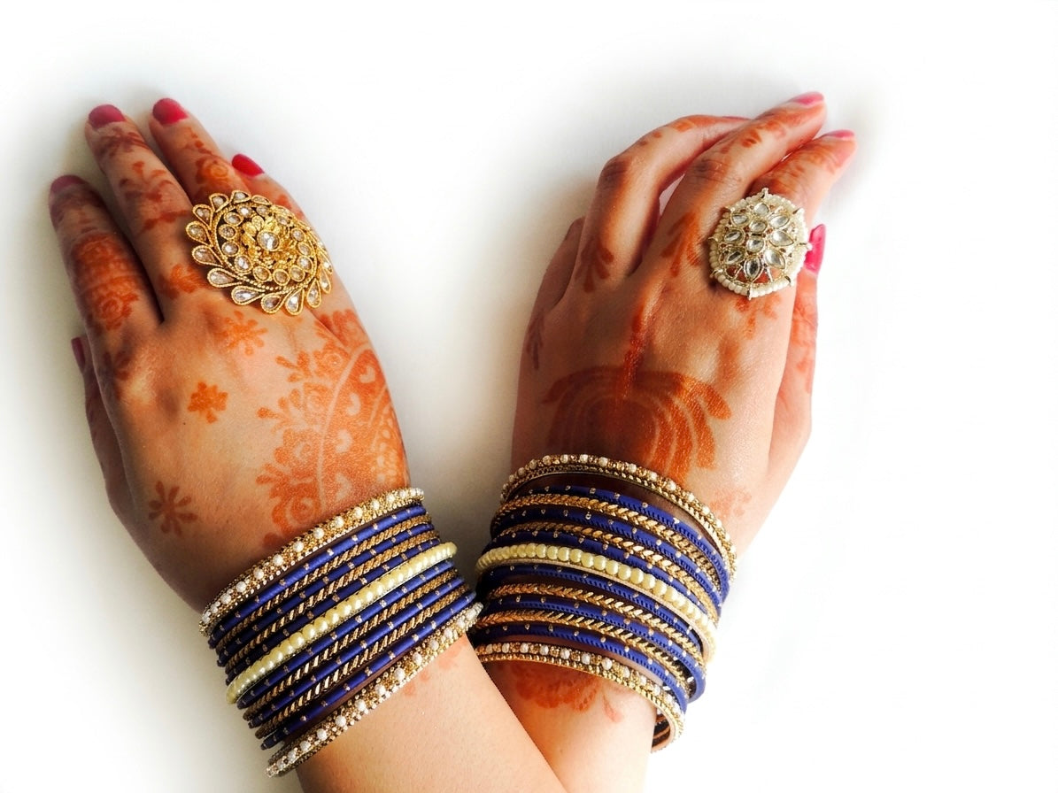 ‘Liliana’ Bangle Stack - Dark Blue