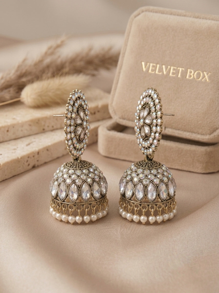 Starlight Jhumkis - Silver
