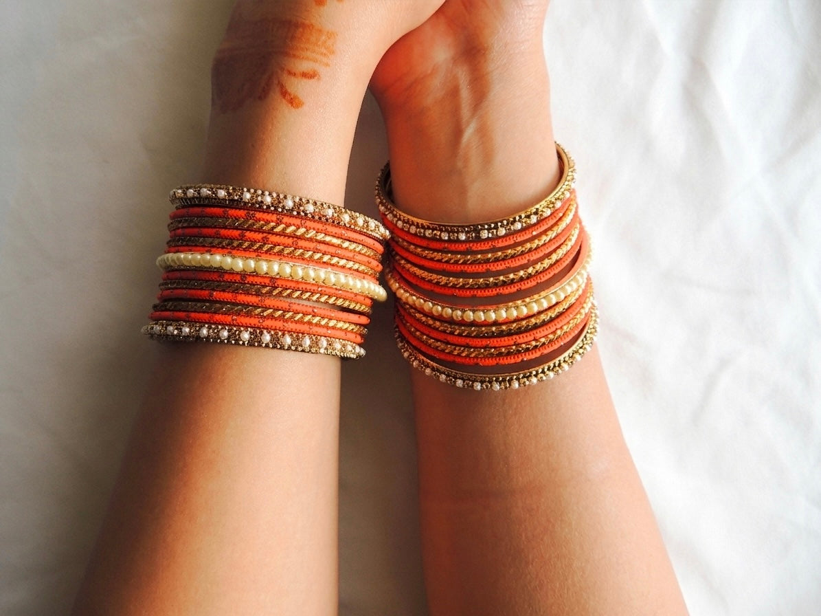 ‘Liliana’ Bangle Stack - Orange