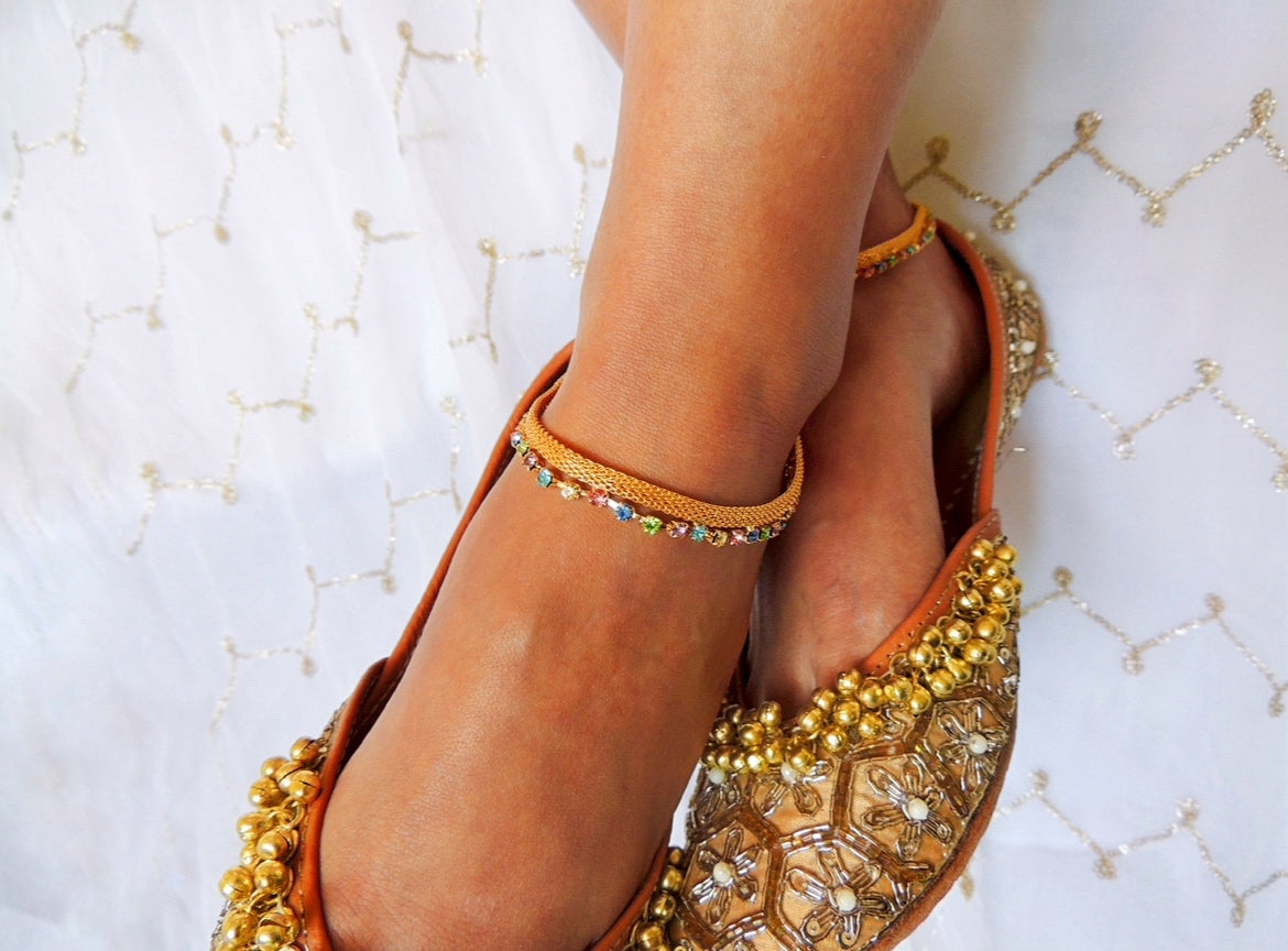 ‘Lucie’ Gold and Multi Anklets