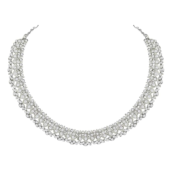 American Diamond Silver Necklace Set II
