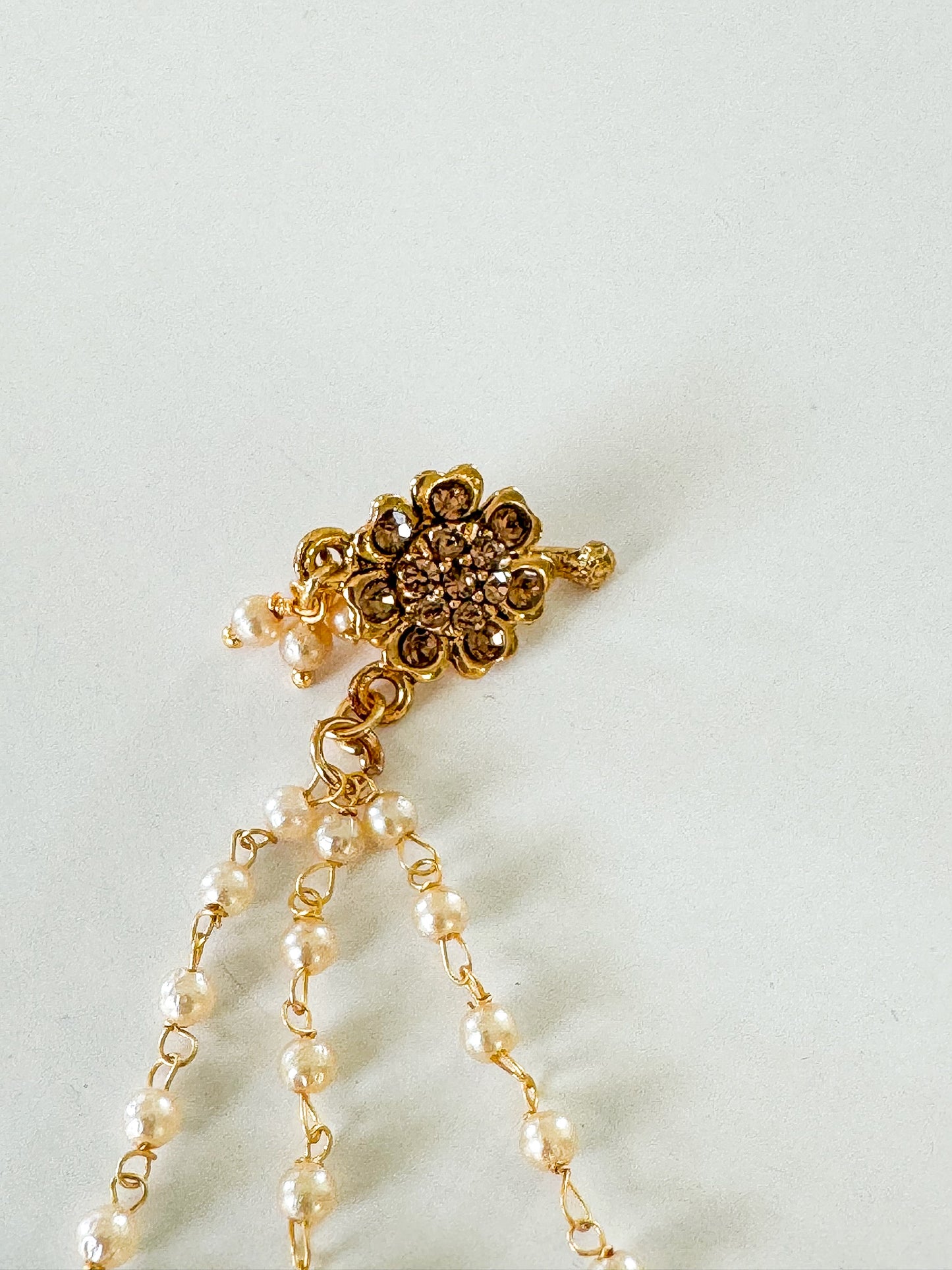 ‘Reya’ Clip On Nose Ring - 3 Layer Ear Chain