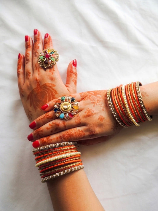 ‘Liliana’ Bangle Stack - Orange