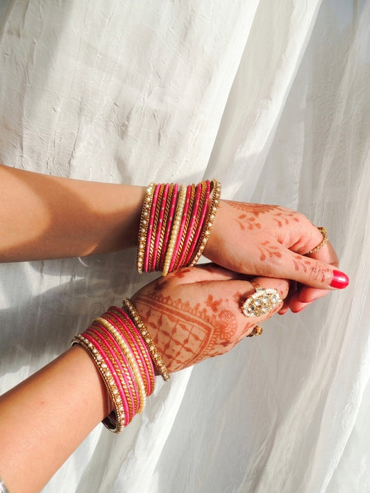 ‘Liliana’ Bangle Stack - Hot Pink