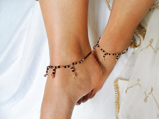 ‘Dusk Drip’ Beaded Anklets