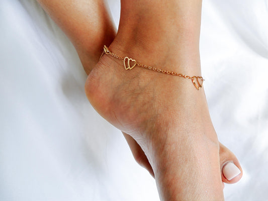 ‘With Love’ Gold Anklets