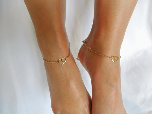 ‘With Love’ Gold Anklets