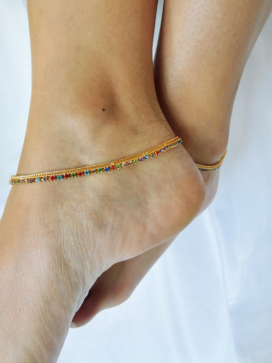 ‘Anokhi’ Gold and Multi Anklets
