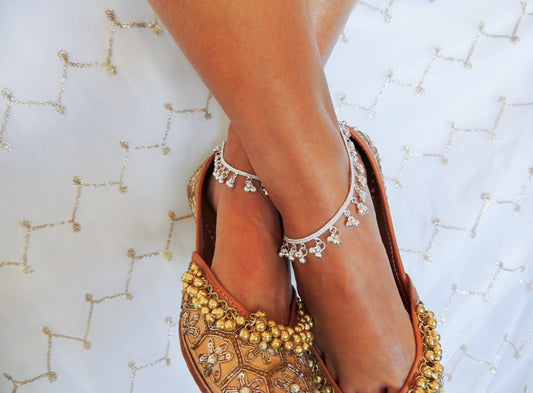 ‘Noor’ Silver Ghungroo Anklets