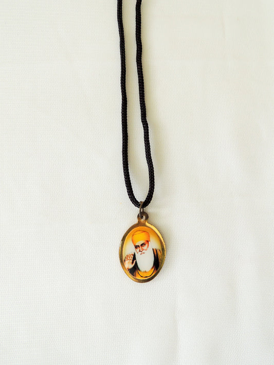 Guru Nanak Ji and Baba Deep Singh Ji Double Sided Necklace