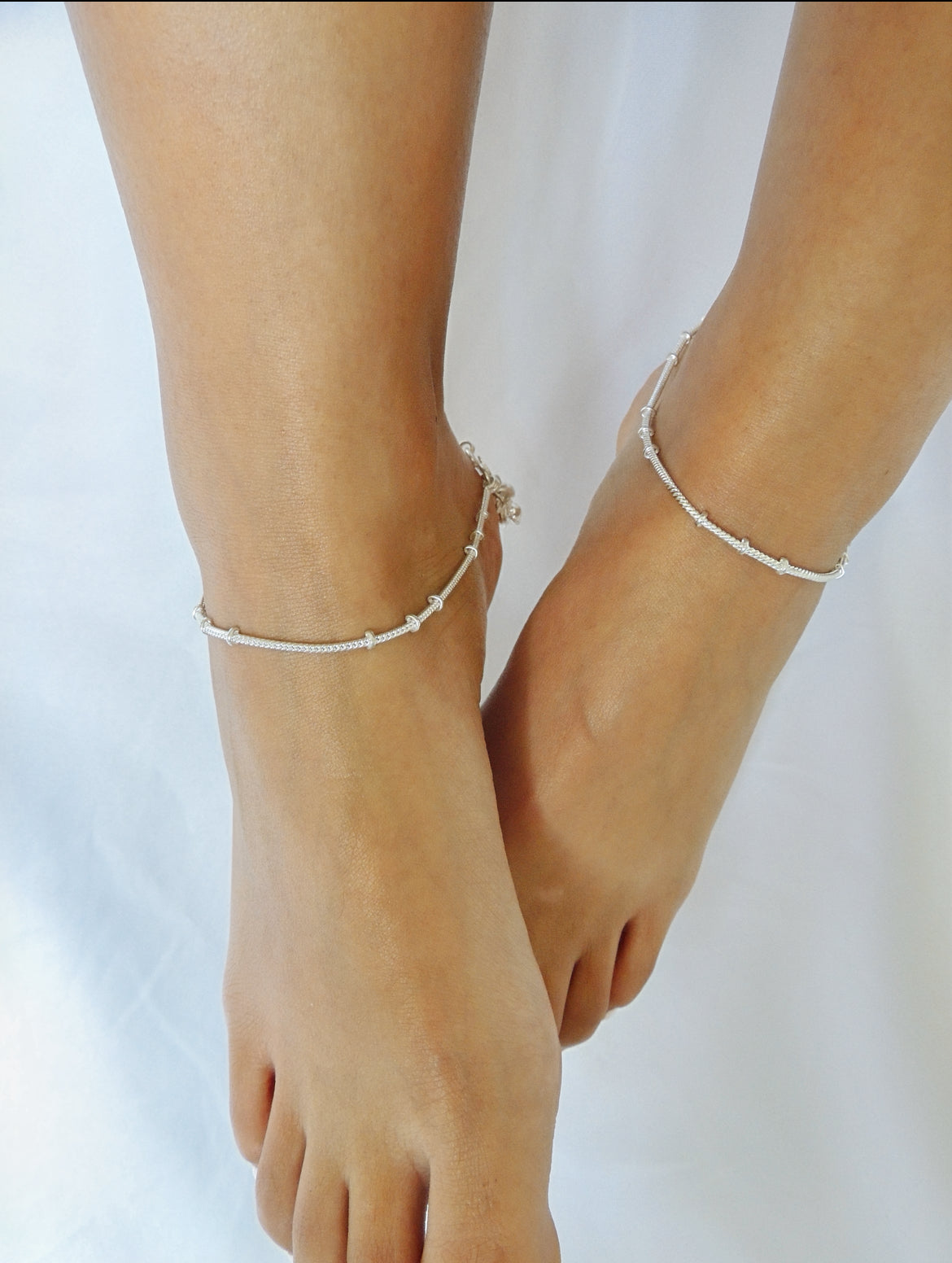 ‘Silver Sway’ Anklets