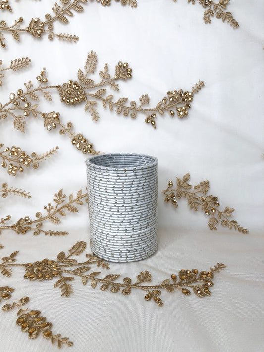 'White' Glitter Bangle Pack