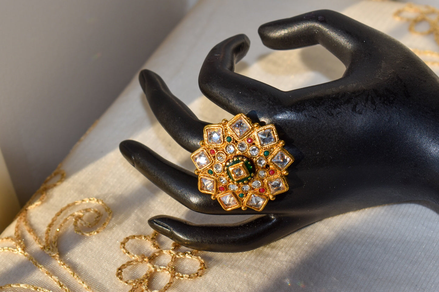 ‘Aasma’ Kundan Ring