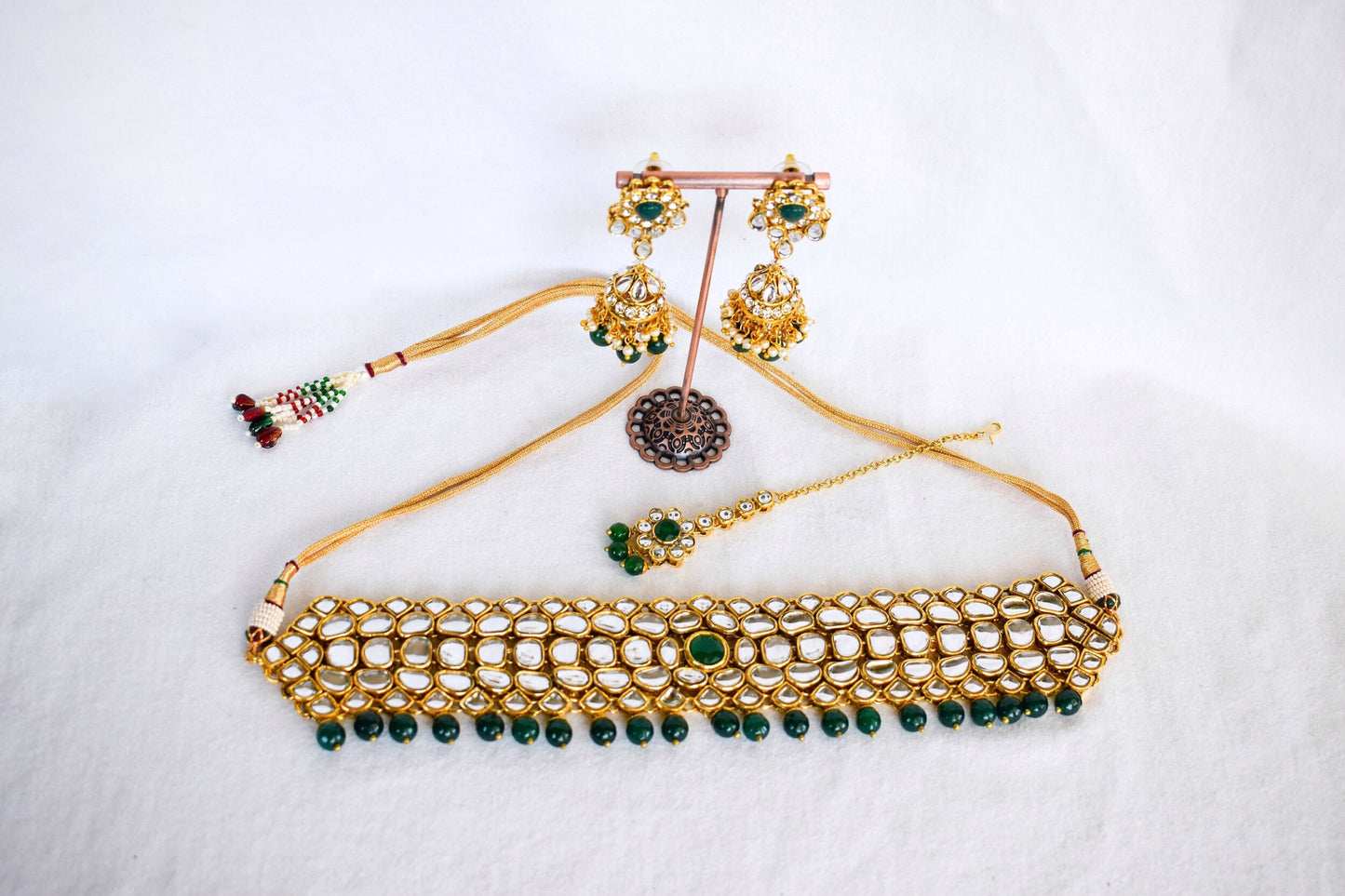 ‘Mahi’ Kundan Full Set - Dark Green