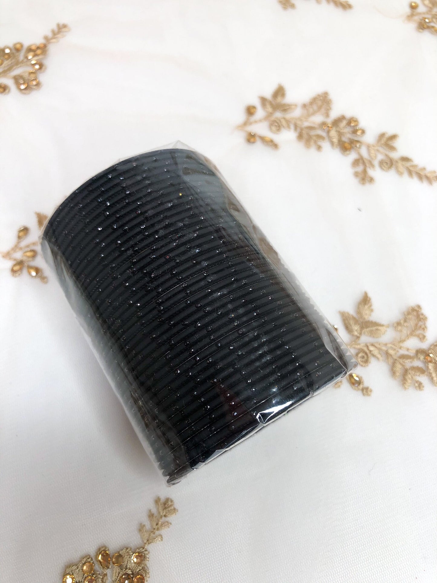 'Black' Glitter Bangle Pack