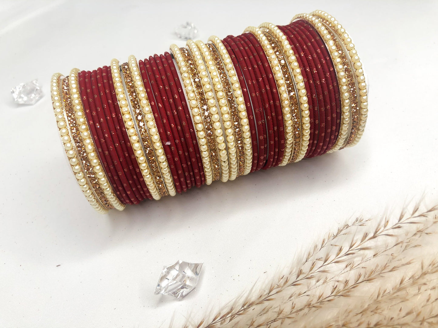 'Maroon Marvel' Bangle Set