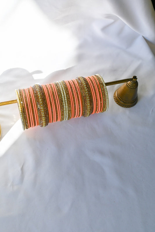 ‘Stargazing’ Bangle Set - Peach