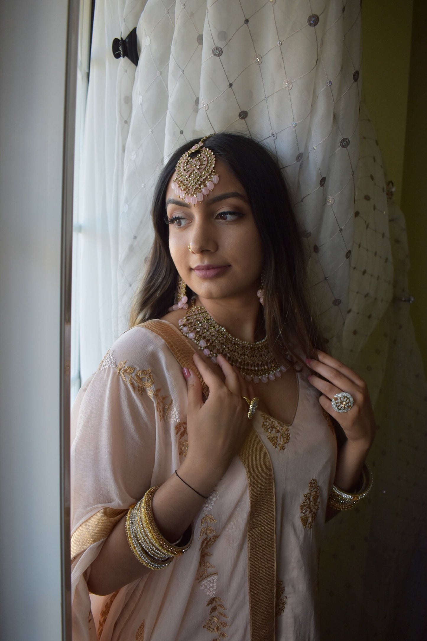 ‘Alaya’ Polki Full Set - Pink