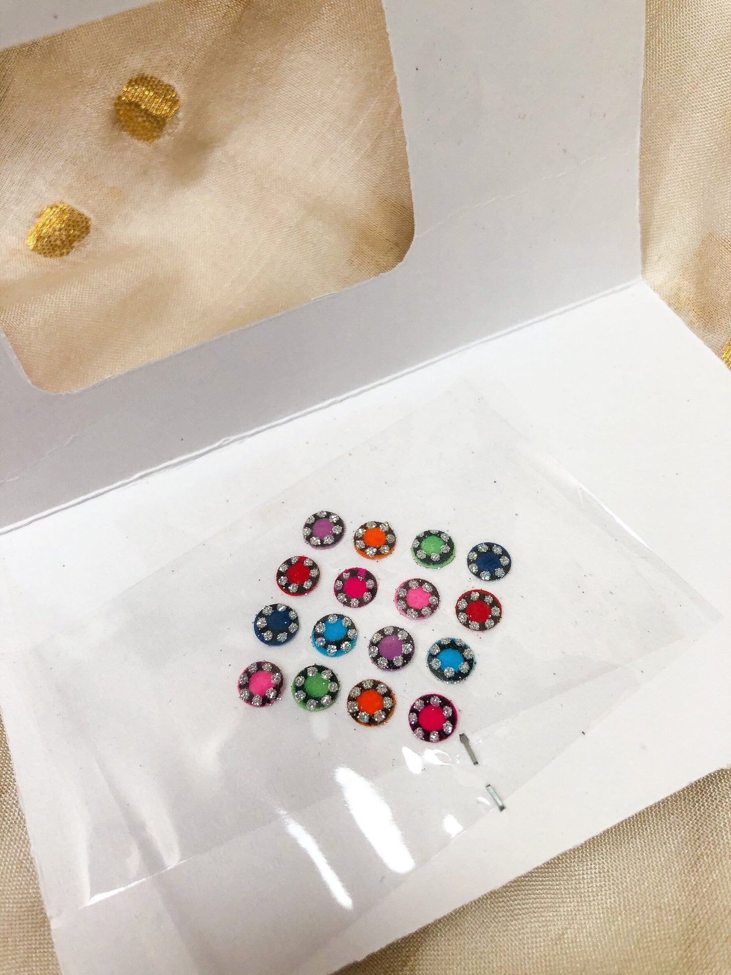 Assorted Multicolour Bindis Small 16 Pack