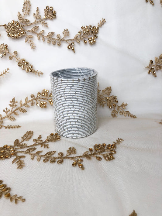 'White' Glitter Bangle Pack