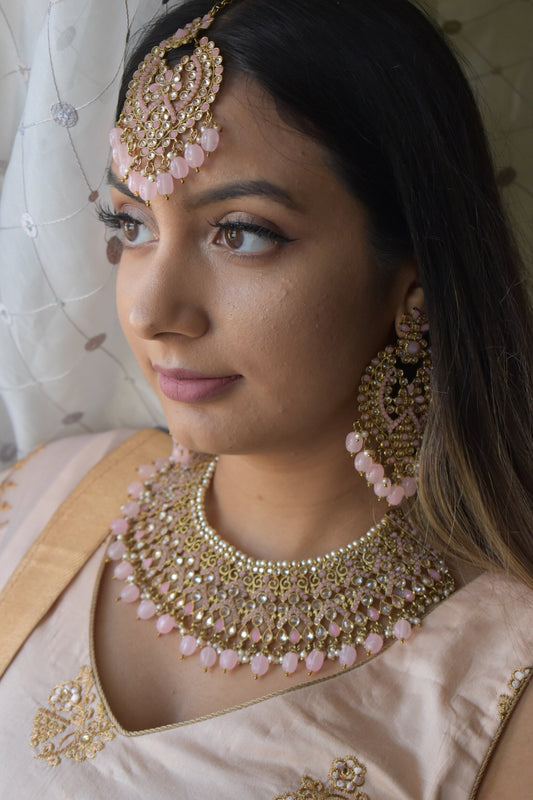 ‘Alaya’ Polki Full Set - Pink