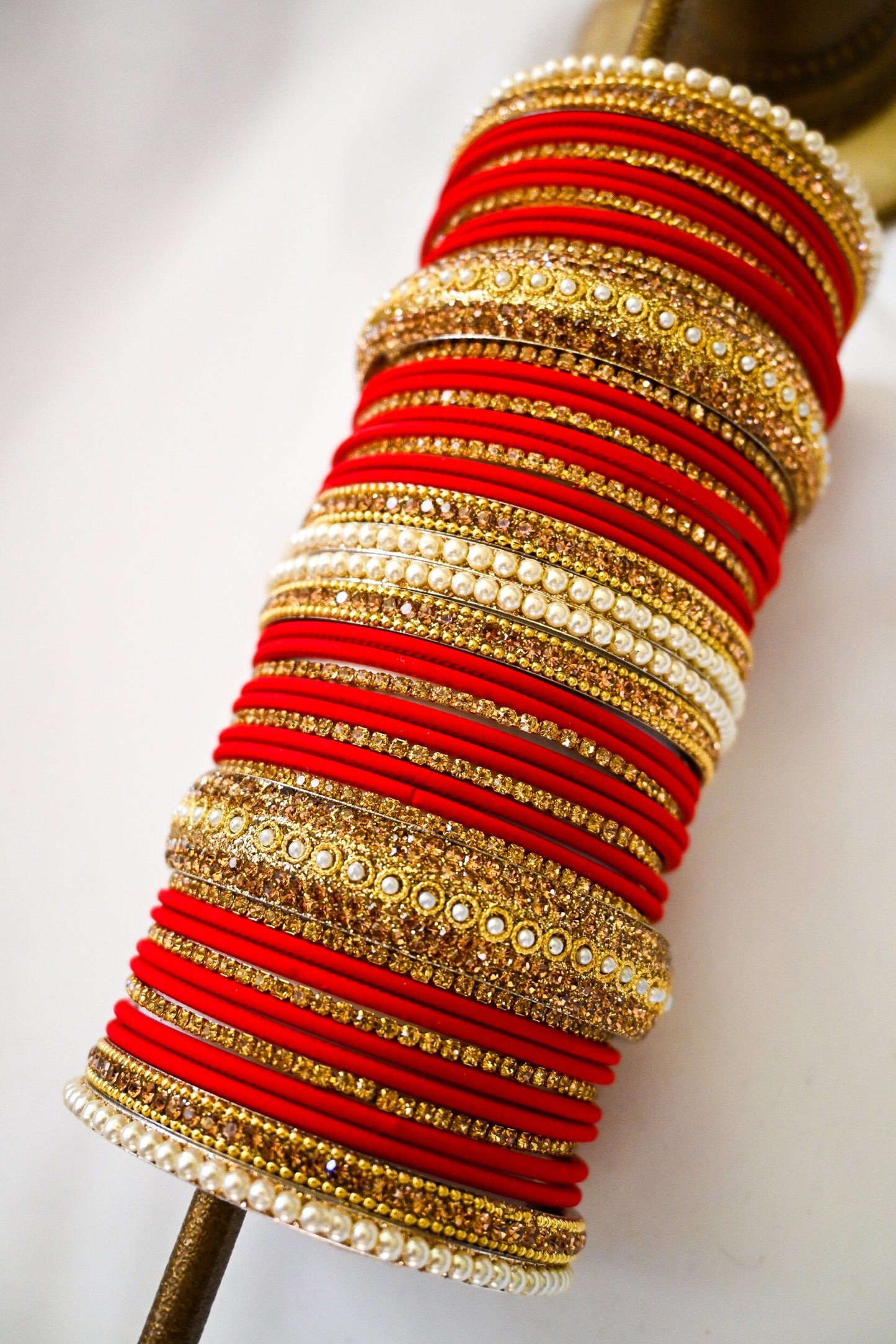 ‘Stargazing’ Bangle Set - Red