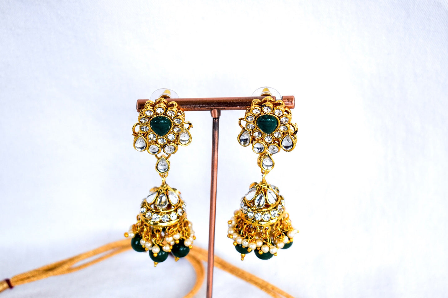 ‘Mahi’ Kundan Full Set - Dark Green