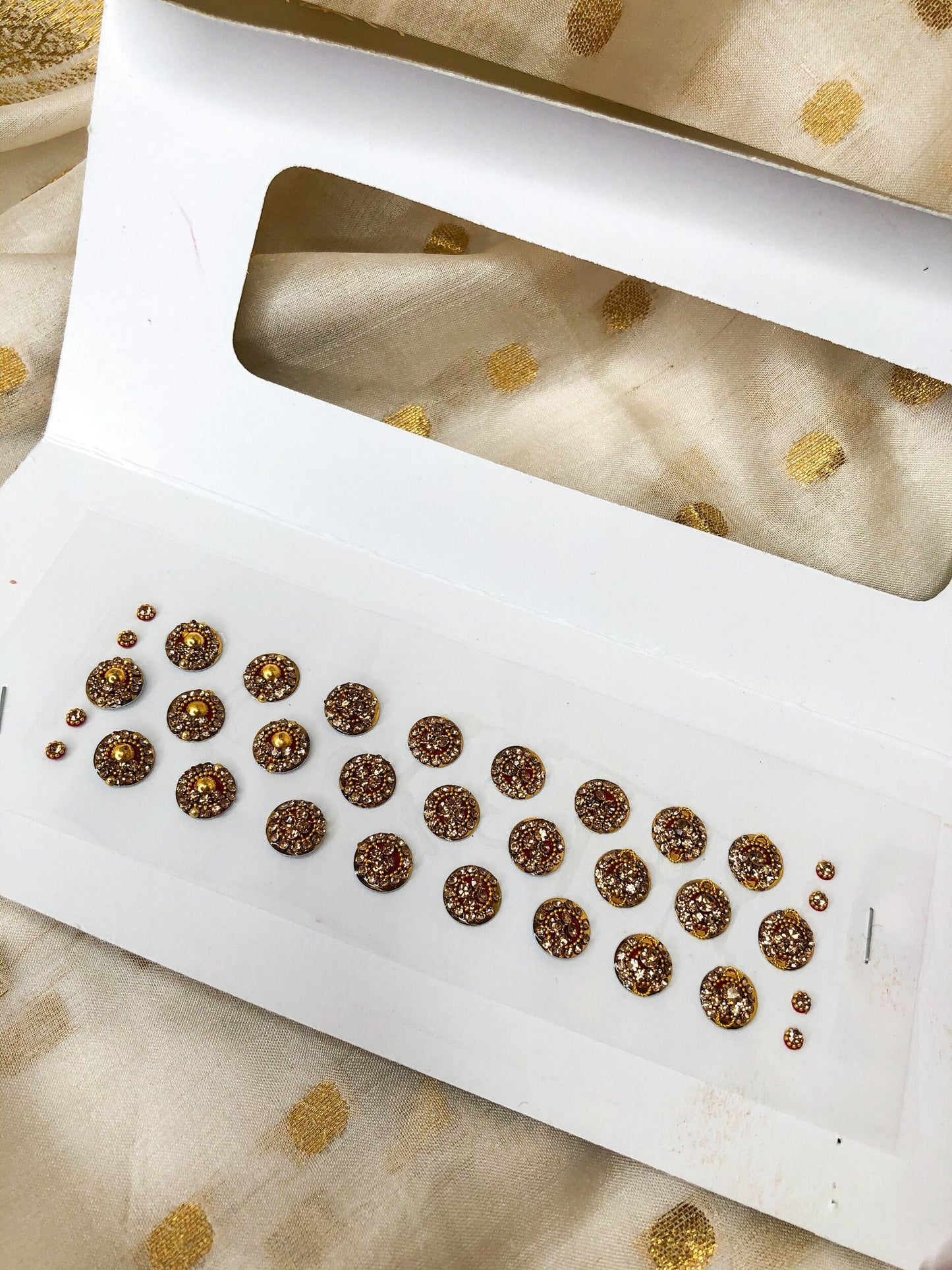 Gold Diamanté Reusable Bindis