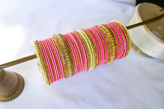 ‘Stargazing’ Bangle Set - Taffy Pink