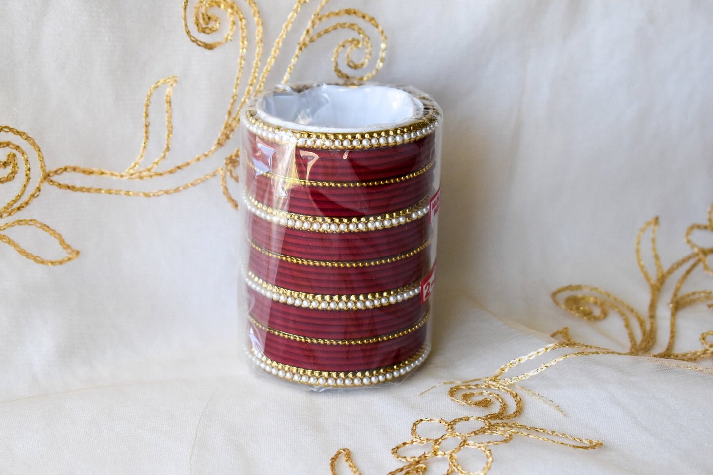 'Hansa' Bangle Set - Maroon