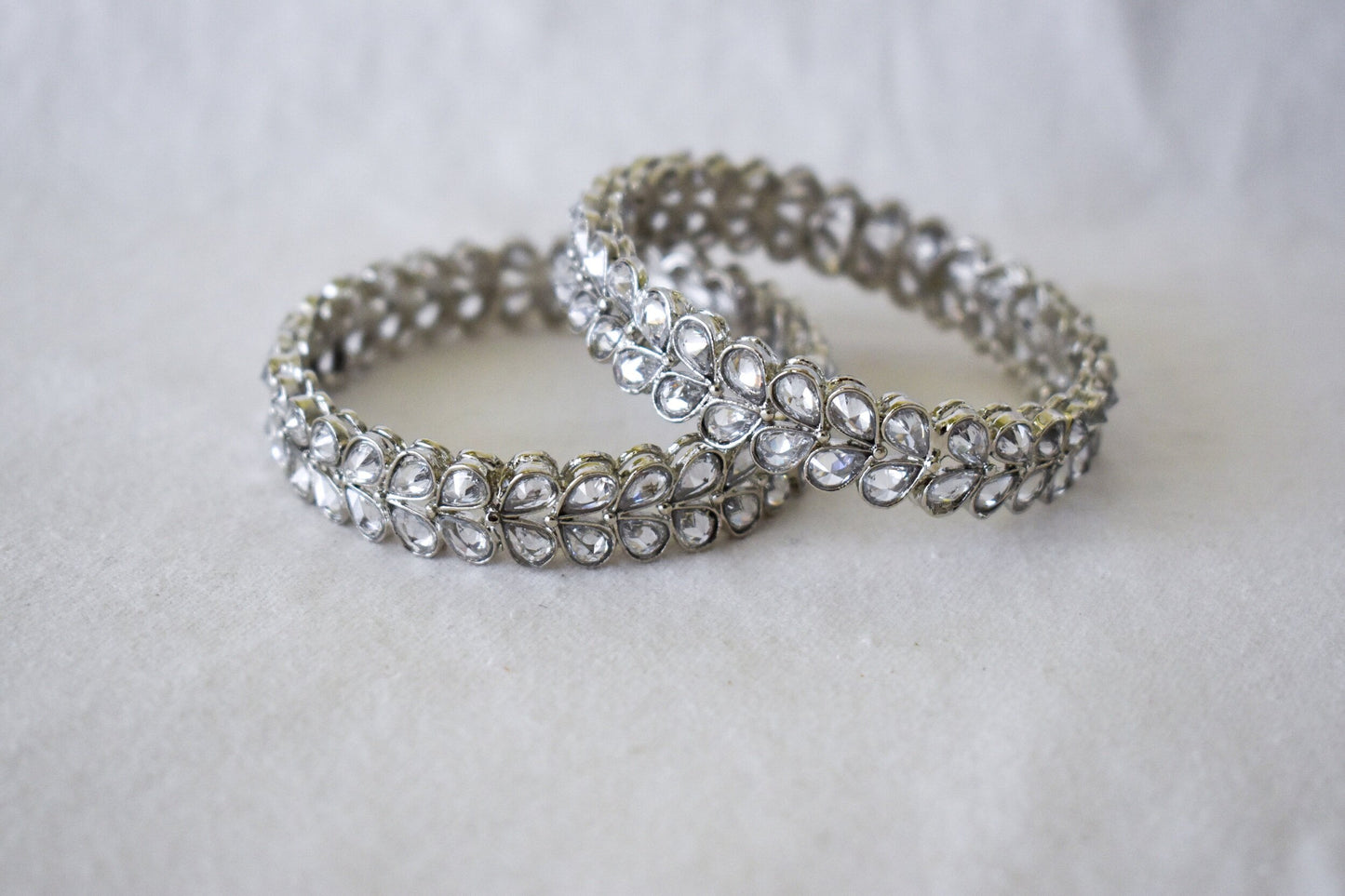 ‘Silver Leaf’ Polki Bangles