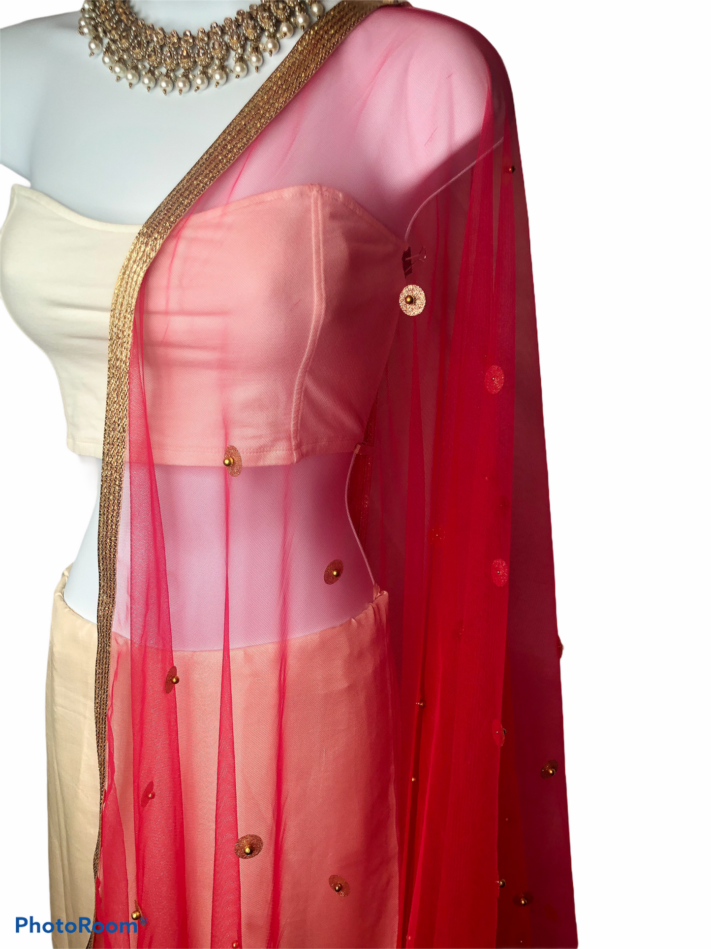 Hot Pink Net Dupatta