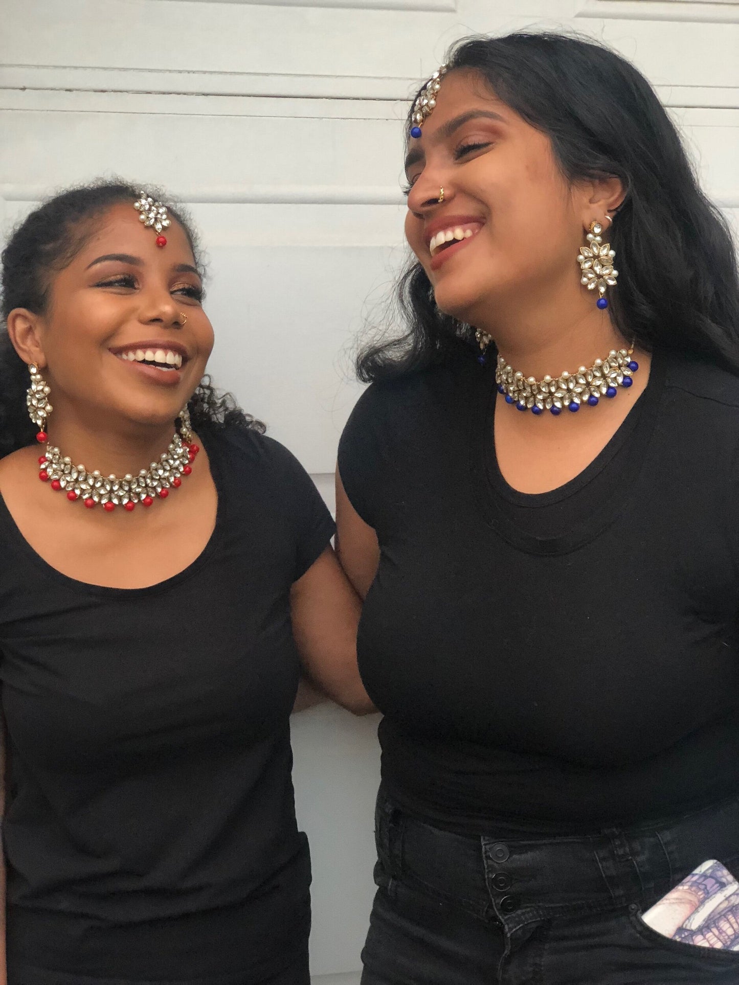 'Kyra' Kundan Choker Set - Blue