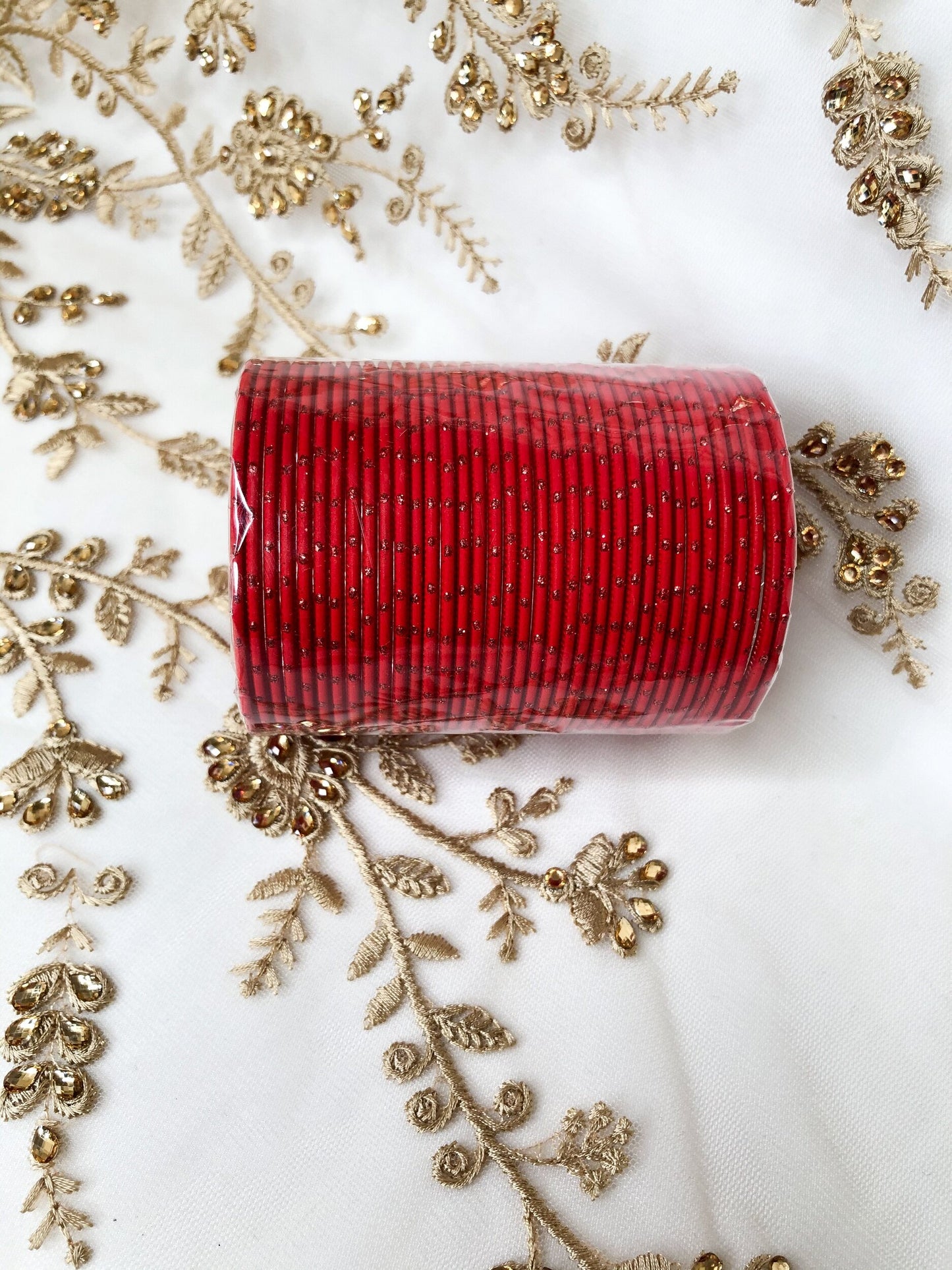 'Red' Glitter Bangle Pack