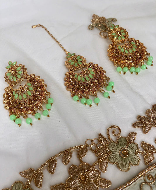 ‘Naina’ Tikka Set - Mint