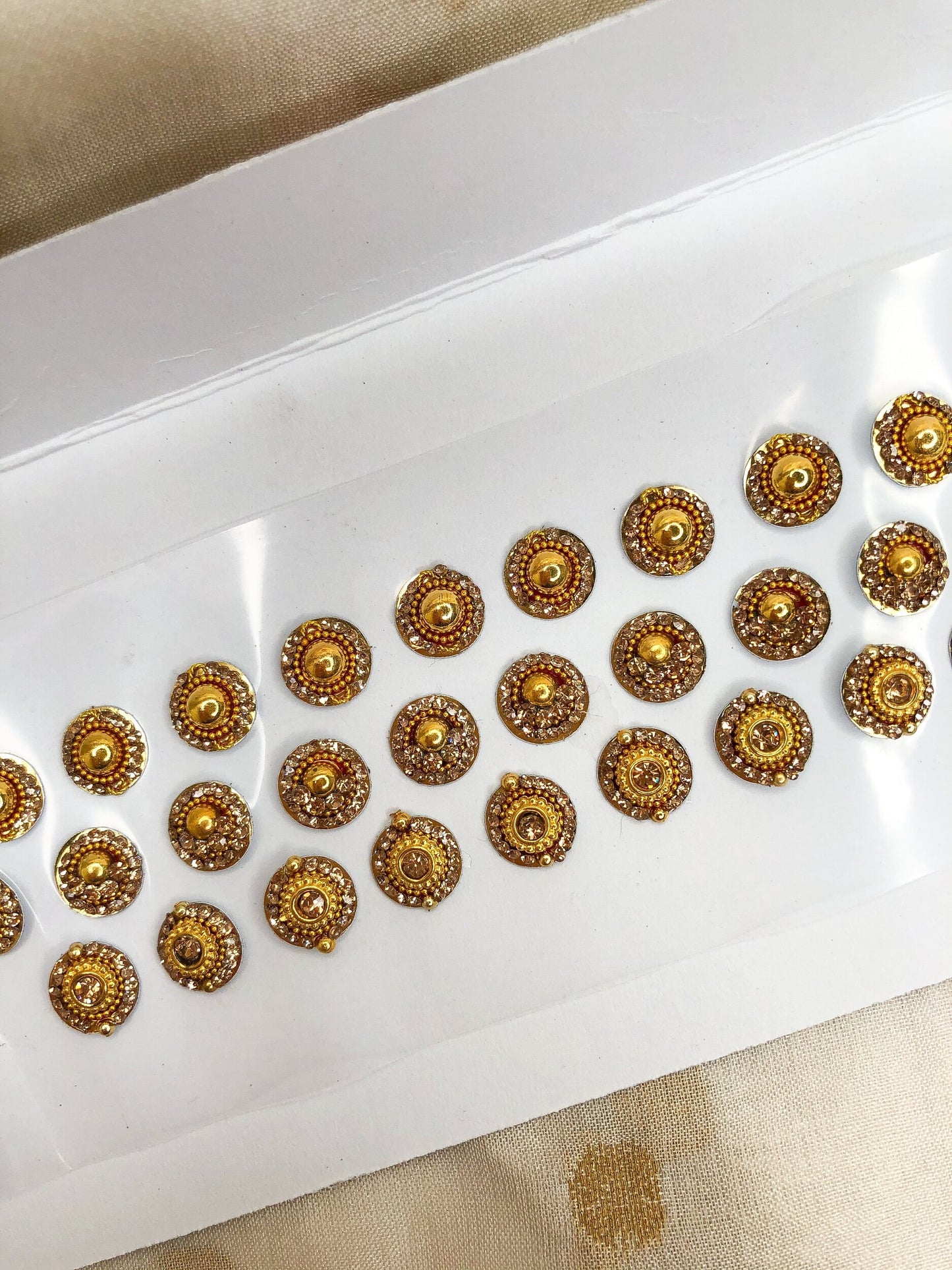 Gold Diamanté Reusable Bindis