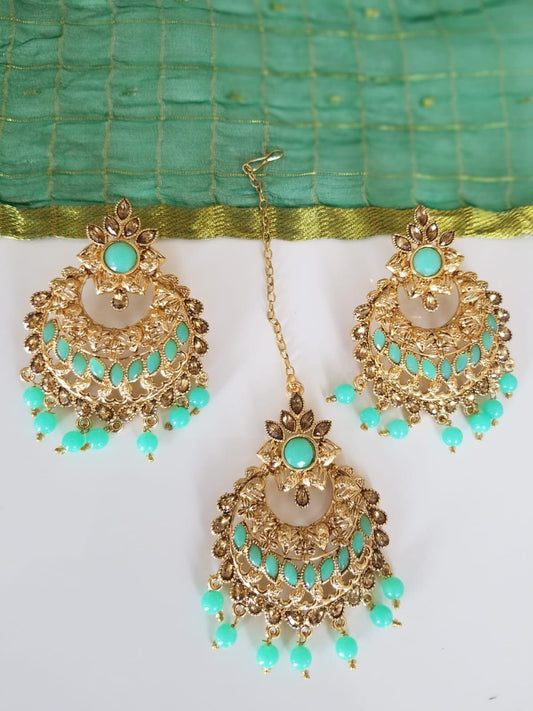 ‘Naina’ Tikka Set - Teal