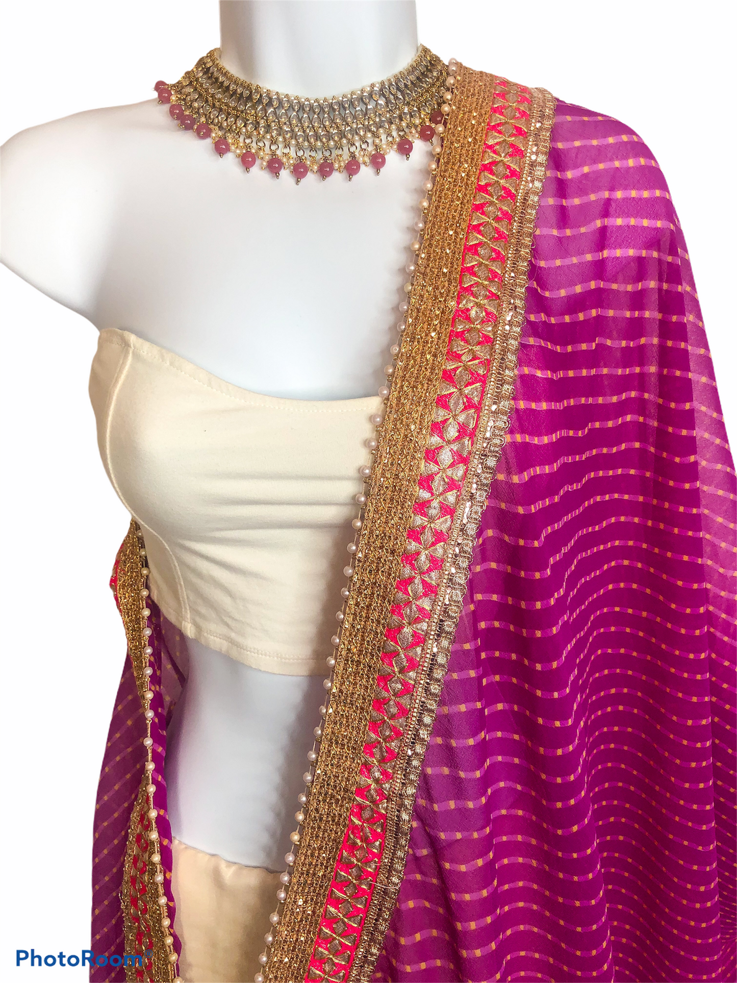 Purple and Pink Dupatta