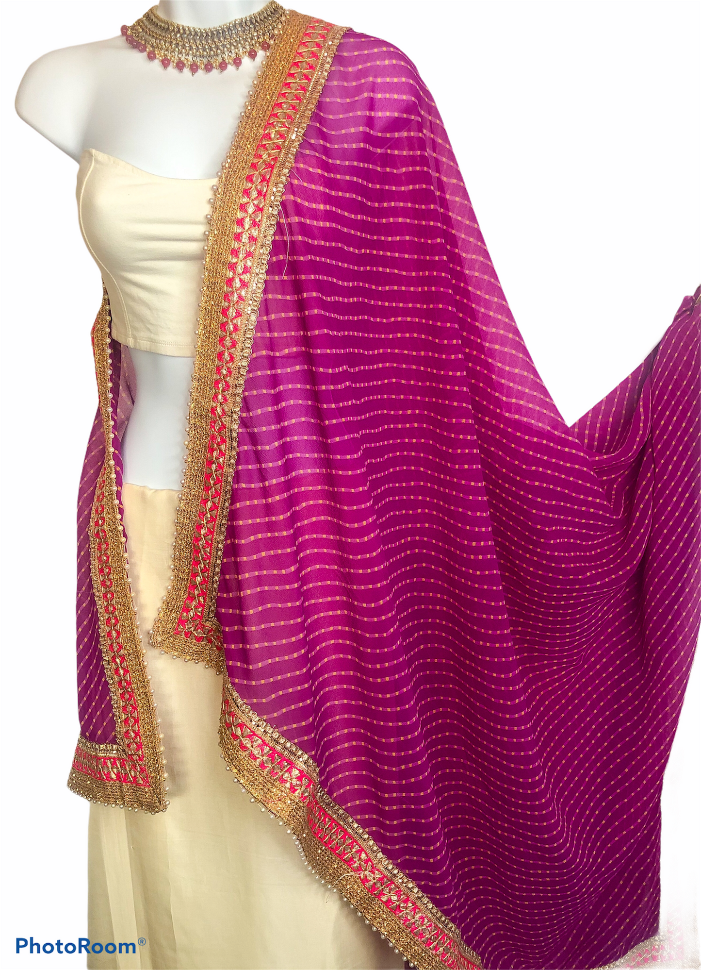 Purple and Pink Dupatta