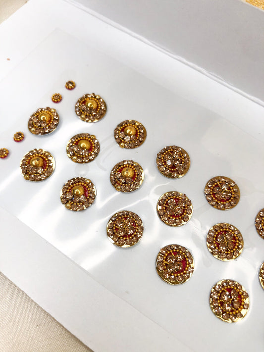 Gold Diamanté Reusable Bindis
