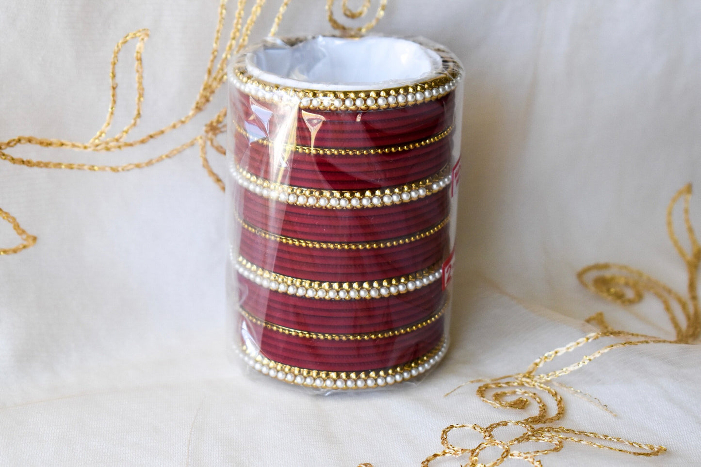 'Hansa' Bangle Set - Maroon