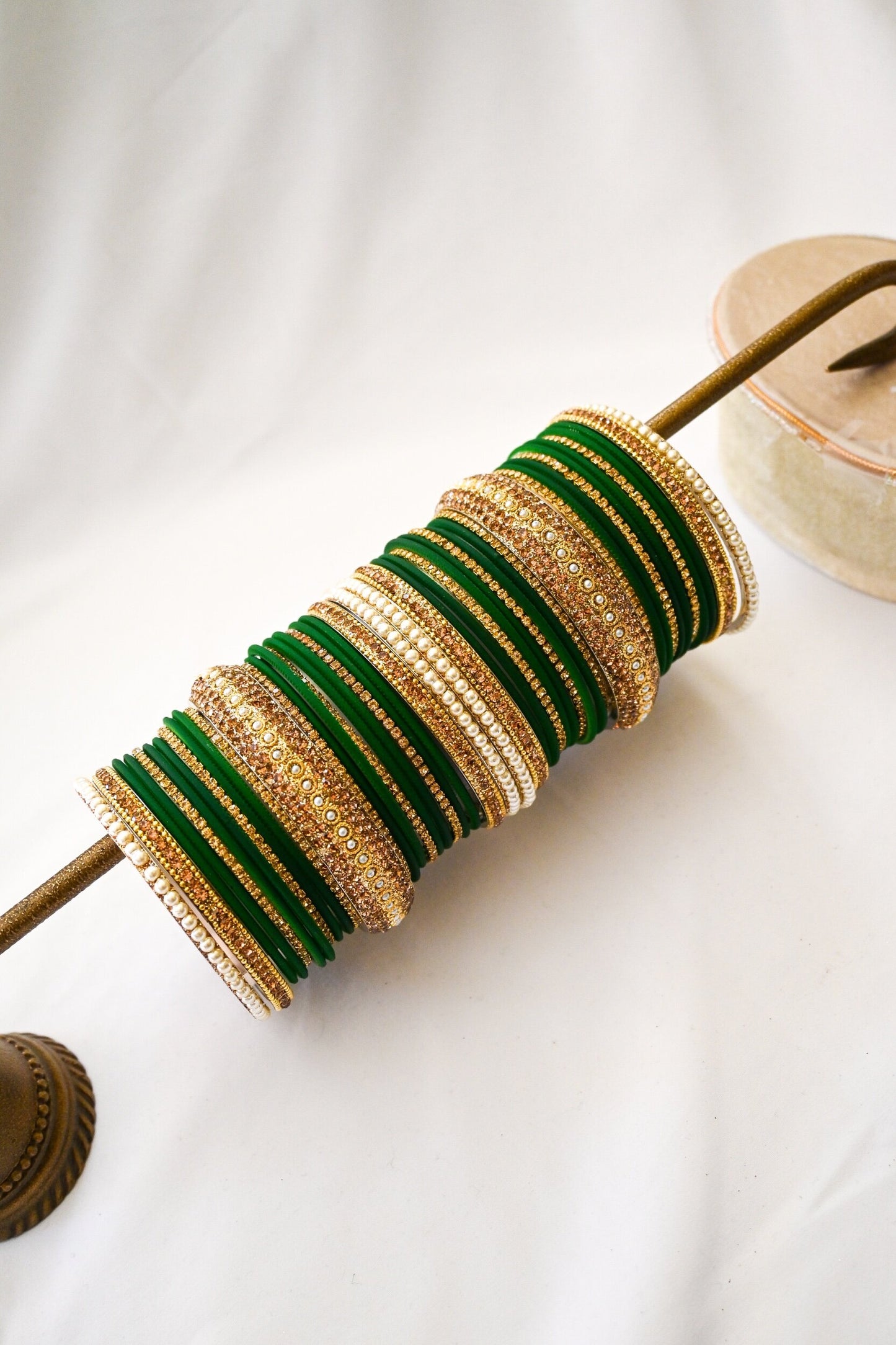 ‘Stargazing’ Bangle Set - Emerald Green