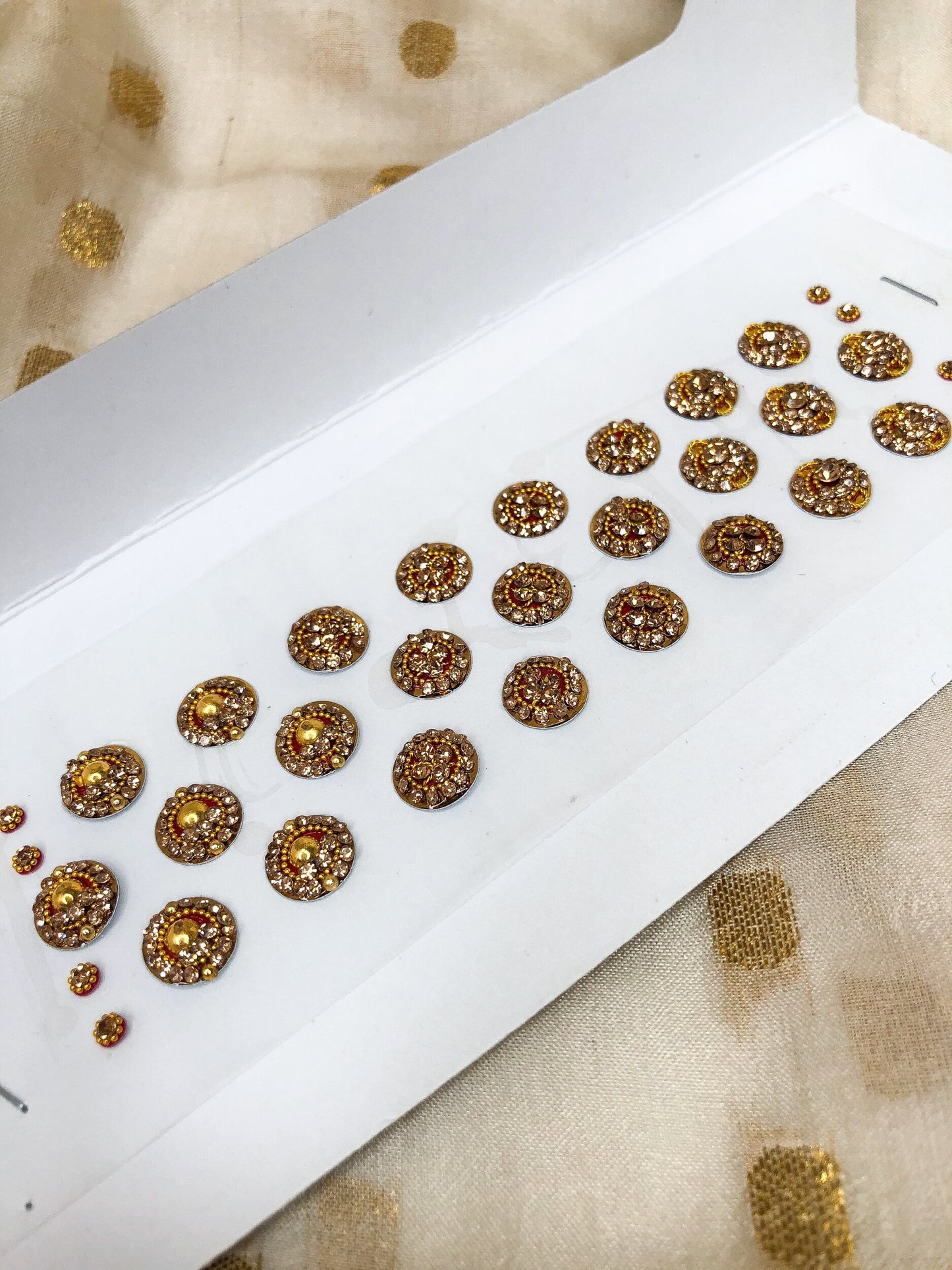 Gold Diamanté Reusable Bindis