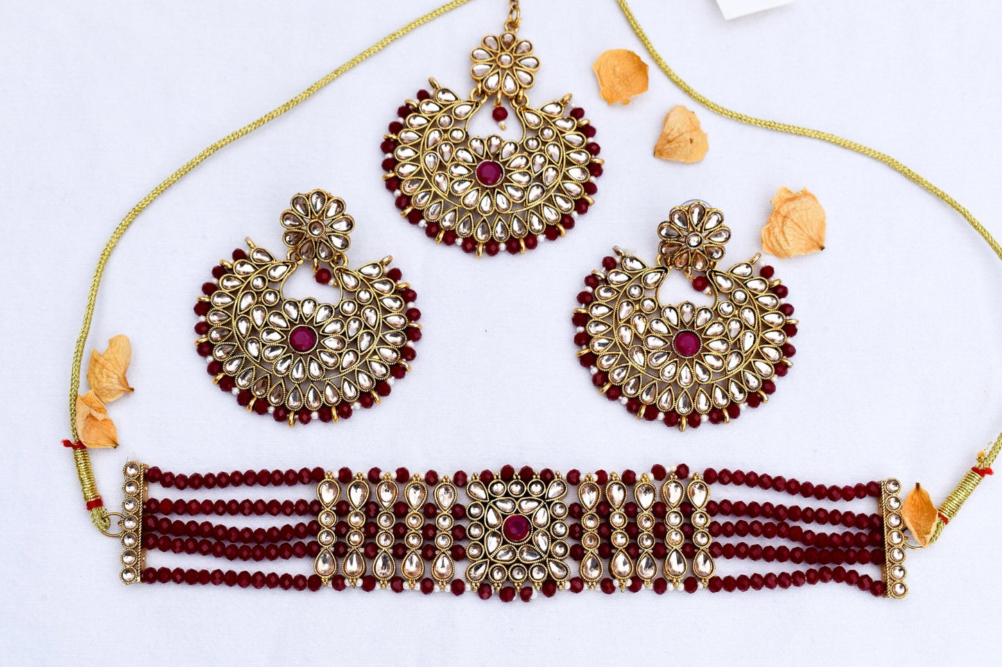 ‘Sonali’ Choker Set - Maroon