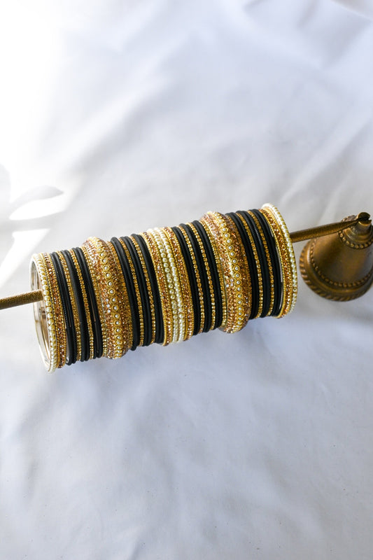 ‘Stargazing’ Bangle Set - Black