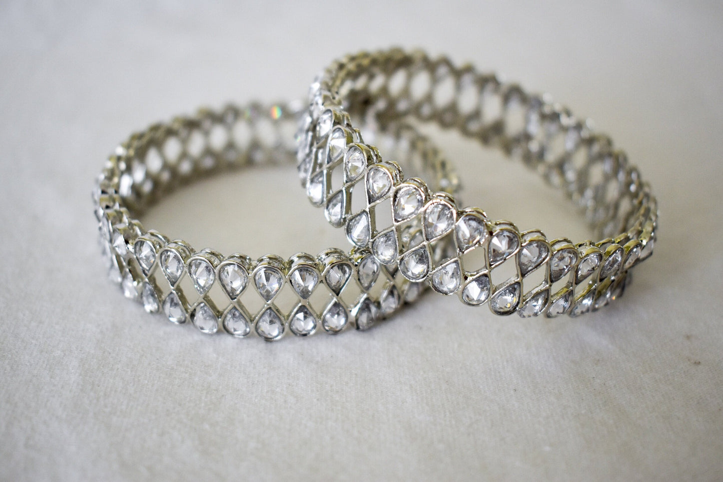 ‘A Silver Statement’ Polki Bangles