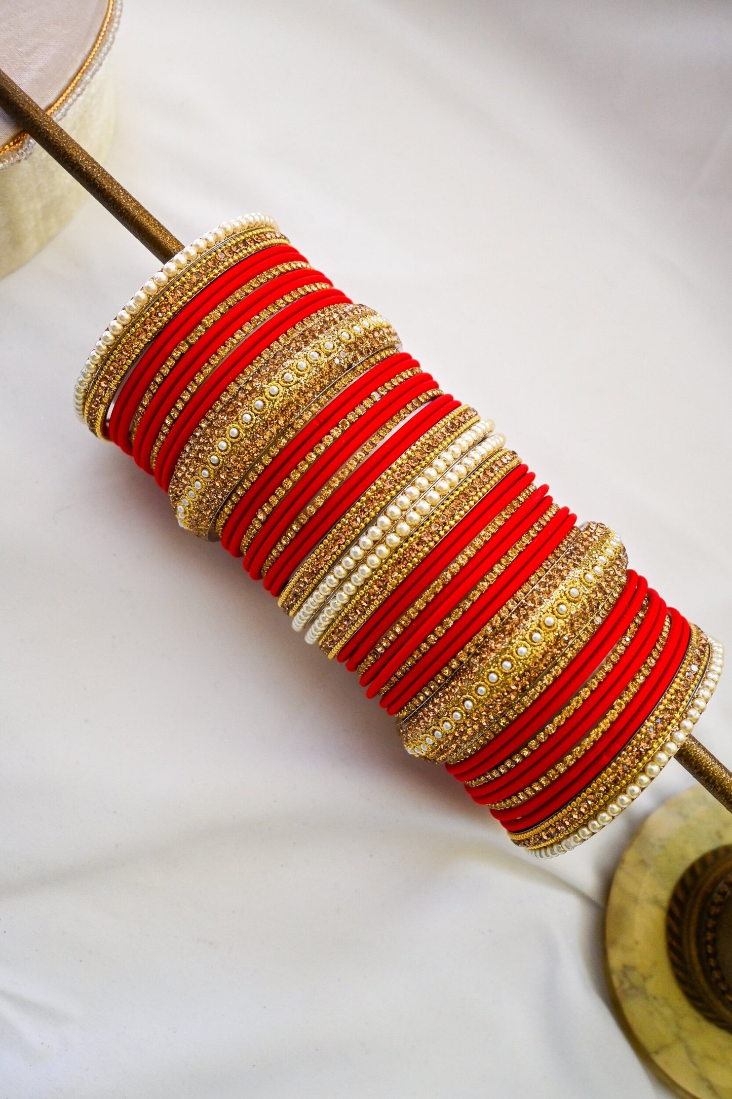 ‘Stargazing’ Bangle Set - Red