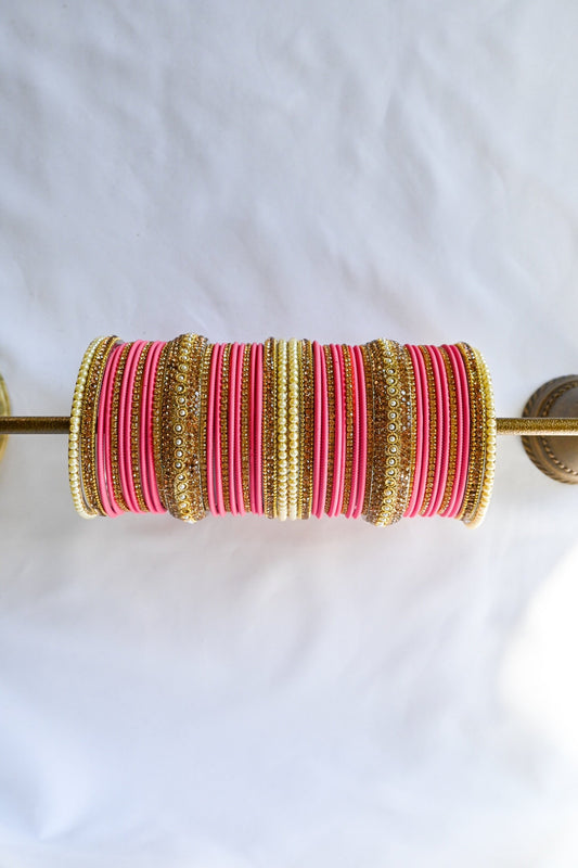 ‘Stargazing’ Bangle Set - Taffy Pink