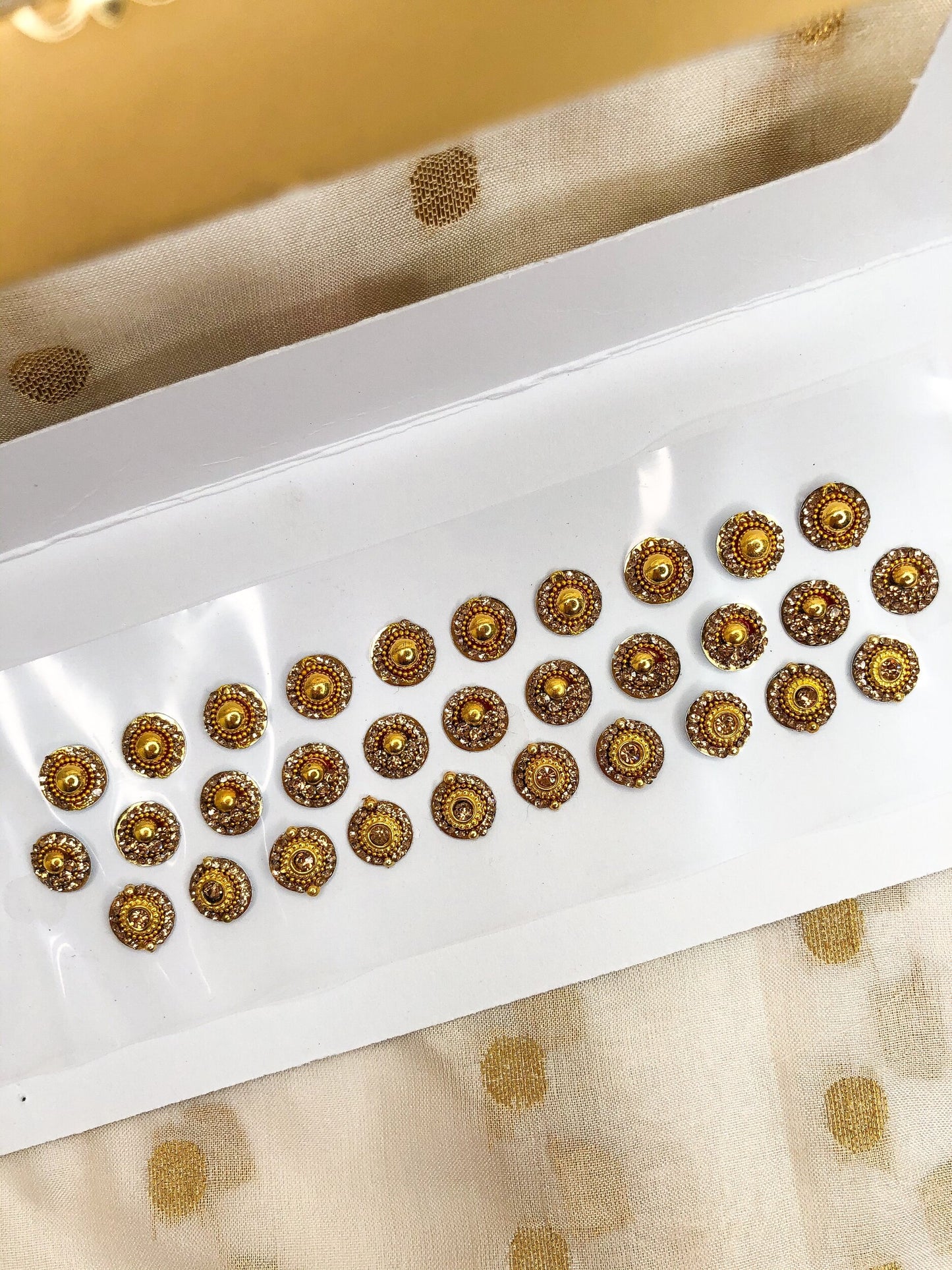 Gold Diamanté Reusable Bindis