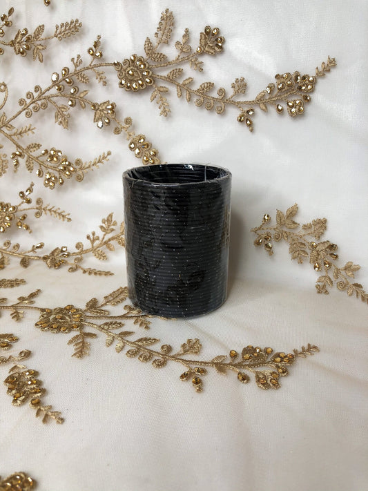 'Black' Glitter Bangle Pack